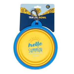 Banana Boat Bowls For Dogs Collapsible Travel Bowl Holds 34 Oz Yellow & Blue